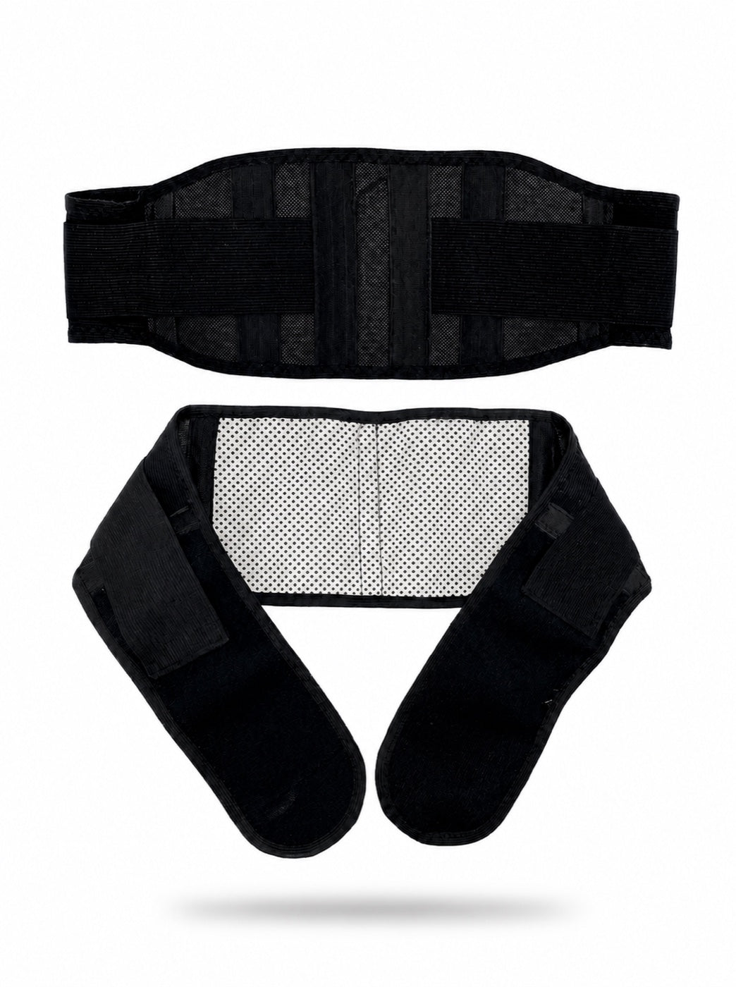 RAGSIDE magnetic heating lumbar support belt, front and interior view